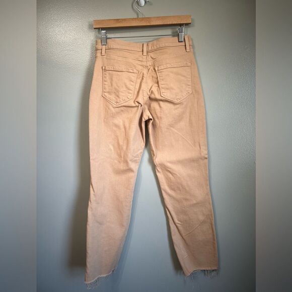L’Agence Sada cropped slim high rise denim jeans size 27 light mocha distressed - Picture 4 of 7